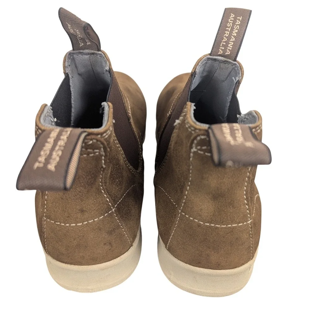 11.5 US Blundstone Distressed Active Series Brown Suede Chelsea Boots Mens